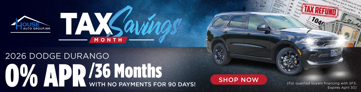 2026 Dodge Durango - 0% APR / 36 Months with NO PAYMENTS For 90 Days! 