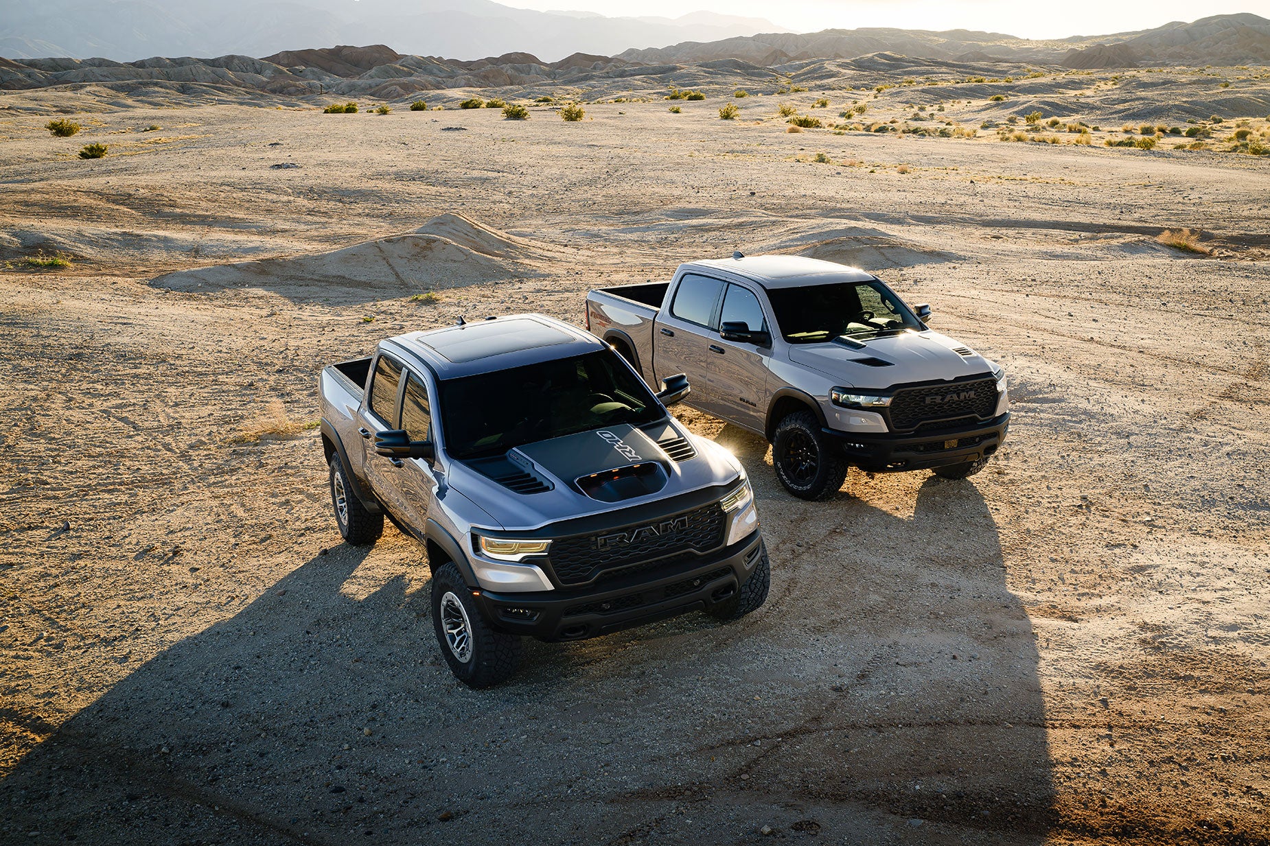two 2025 RAM pickup trucks